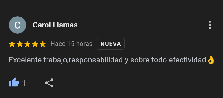Excelente trabajo,responsabilidad y sobre todo efectividad