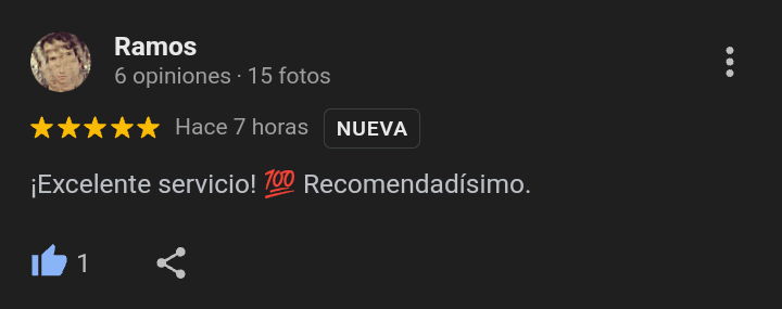 ¡Excelente servicio! 100% Recomendadísimo.